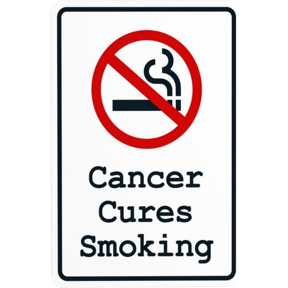 Cancer Cures Smoking Warning Sign, Security Safety Metal Signs, Vintage ...