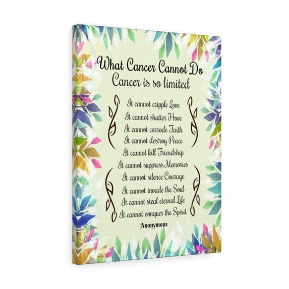 Cancer Encouragement Gift What Cancer Cannot Do Inspirational Wall Art