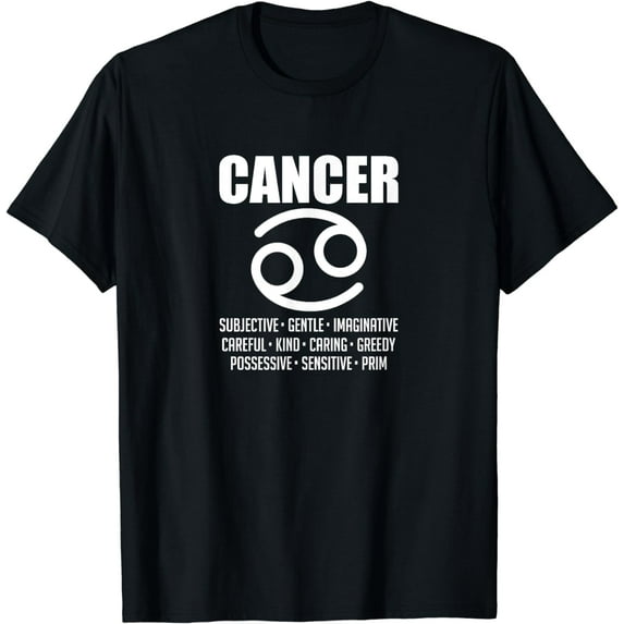 Cancer Facts Birthday Zodiac Sign Moon Astrology T-Shirt
