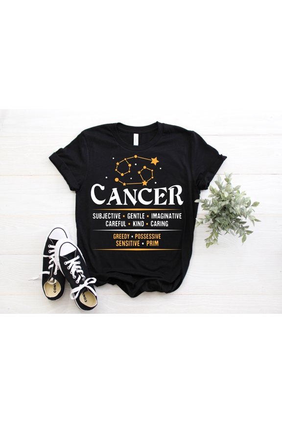 Cancer Facts Traits Horoscope Zodiac Astrological Sign Funny T-Shirt, Born June 21 to July 22, Gifts, Cancer Birthday Christmas Present Tees