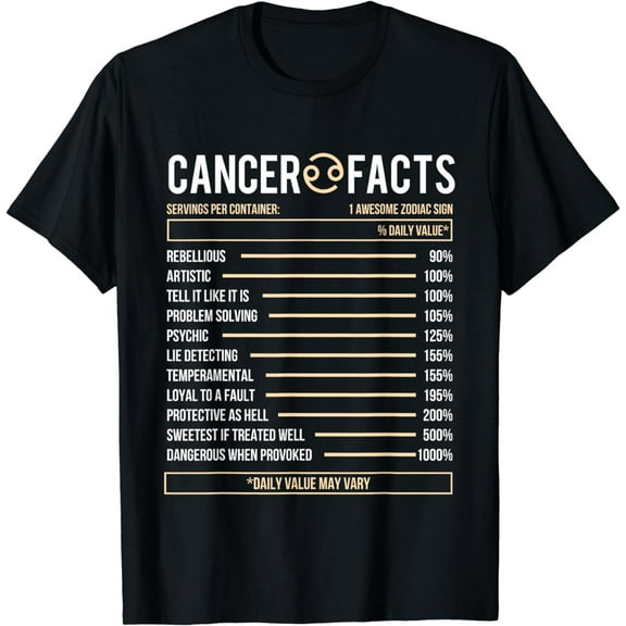 Cancer Facts - Zodiac Sign Birthday Horoscope Astrology T-Shirt