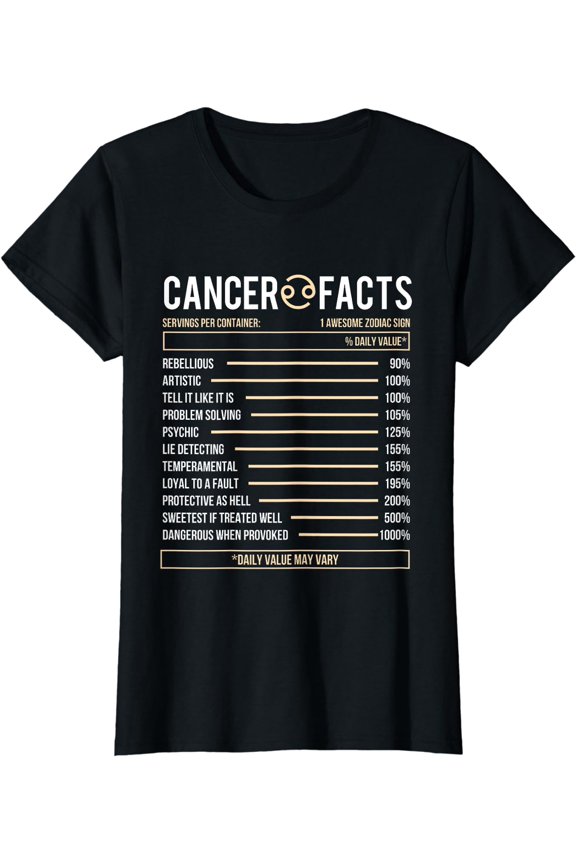 Cancer Facts - Zodiac Sign Birthday Horoscope Astrology T-Shirt
