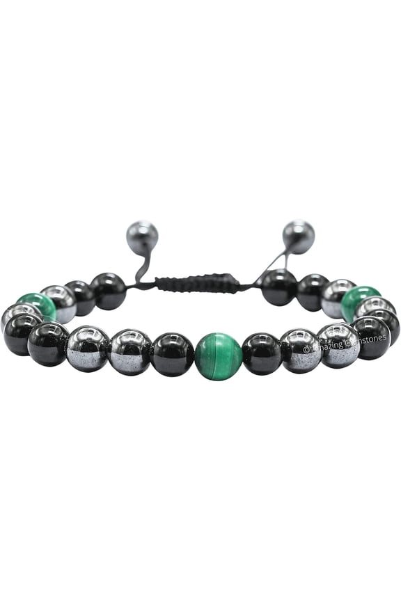 Cancer Fighter Bracelets - Malachite Hematite Black Tourmaline Bracelet Set for Men Women