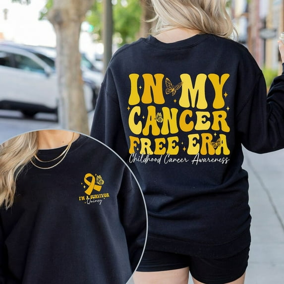 In My Cancer Free Era Shirt, Childhood Cancer Awareness Shirt, Gold Ribbon Shirt, Cancer Survivor Gift, Cancer Warrior Shirt,Cancer Support SWEATSHIRT All Size S-5XL