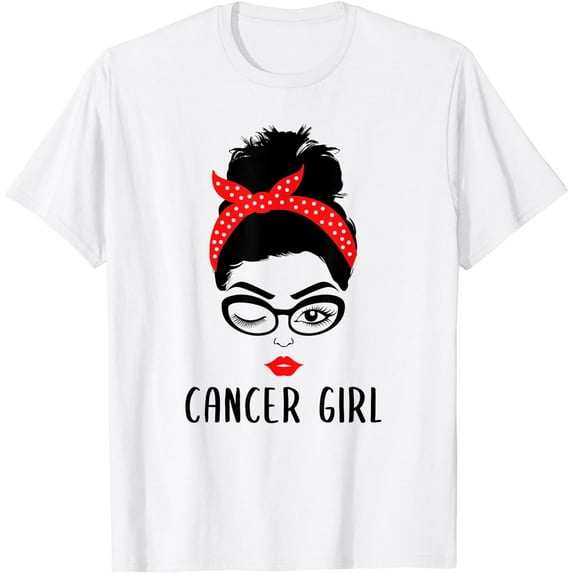 Cancer Girl Astrology Wink Eye Woman Face Zodiac Gift T-Shirt