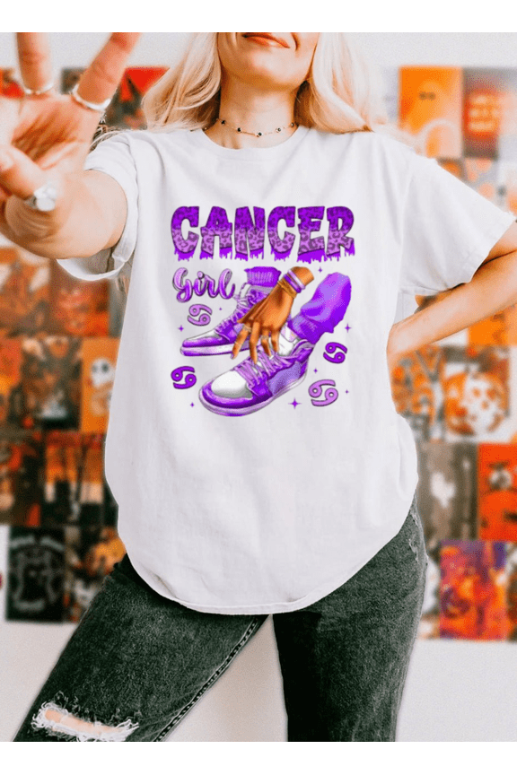 Cancer Girl Zodiac Astrology Horoscope Birthday Star Sign Pride Unisex T-Shirt, up to size 5XL