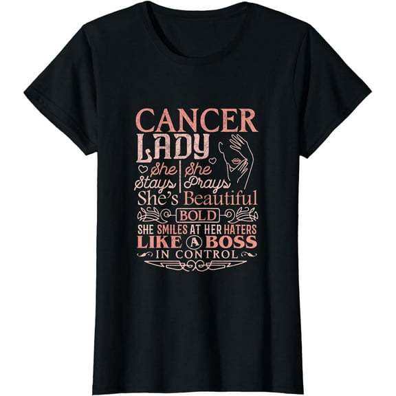 Cancer Lady Shirt Astrology Zodiac Sign Cancer Woman Girl T-Shirt