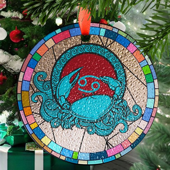 Cancer Ornament Zodiac SunCatcher LightCatcher Cancer Window Hanging, 2025, Holiday Decoration, Seasonal Keepsake Gift, Unique Collectible, Window 2025, Festive Home Accent,
