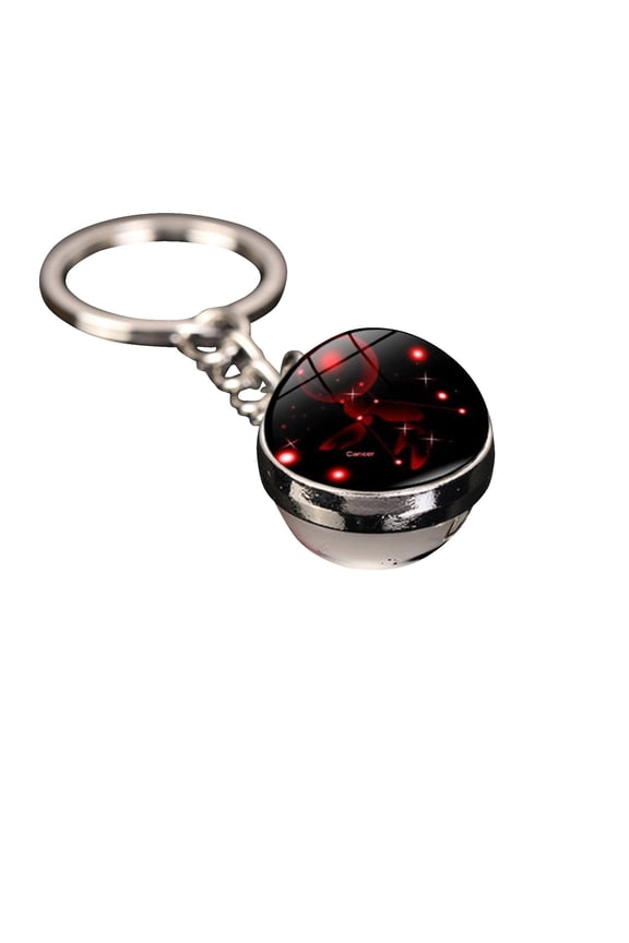 Cancer Personalized Galaxy Keychain, Glowing Constellation Map Key Ring, Durable Alloy and Glass Craft, 3.15in, 1-Pack