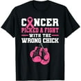 thumbnail image 1 of Cancer Picked A Fight With The Wrong Chick Boxing Gloves T-Shirt, 1 of 5