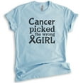 thumbnail image 1 of Cancer Picked The Wrong Girl Shirt, Unisex Women's Shirt, Cancer Support Shirt, Cancer Awareness Shirt , Heather Light Blue, Medium, 1 of 6