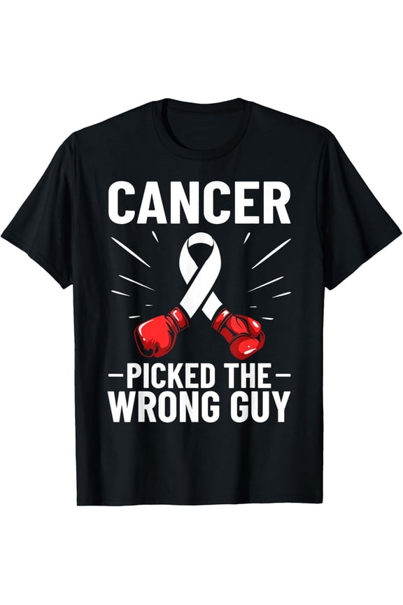 Cancer Picked The Wrong Guy Lung Cancer Awareness T-Shirt