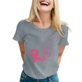 thumbnail image 1 of Cancer Shirts Women Fight Cancer Shirt Cancer Awareness Tshirt Cancer Awareness Shirts Novelty Graphic Short Sleeve Tops (Grey, XL), 1 of 4