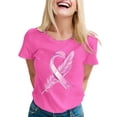 thumbnail image 1 of Cancer Shirts Women Fight Cancer Shirt Cancer Awareness Tshirt Pink Ribbon Cancer Awareness Shirts Cancer Awareness Tee Tops (Hot Pink, L), 1 of 4