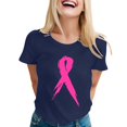 thumbnail image 1 of Cancer Shirts Women Fight Cancer Shirt Cancer Awareness Tshirt Pink Ribbon Cancer Awareness T-Shirts Inspirational Fight Boxing Tee Top (Navy, M), 1 of 4