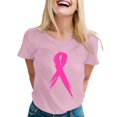 thumbnail image 1 of Cancer Shirts Women Fight Cancer Shirt Cancer Awareness Tshirt Ribbon Graphic Tees Motivation Shirt Cancer Care Gifts Cancer Survivor Tee Tops (Pink, L), 1 of 4