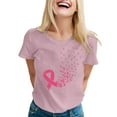 thumbnail image 1 of Cancer Shirts Women Fight Cancer Shirt Cancer Awareness Tshirt Sunflower Pink Ribbons T-Shirt Novelty Graphic Short Sleeve Tops (Light Purple, S), 1 of 4