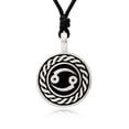 thumbnail image 1 of Cancer Silver Pewter Charm Round Engraved Necklace Pendant Jewelry With Cotton Cord, 1 of 1