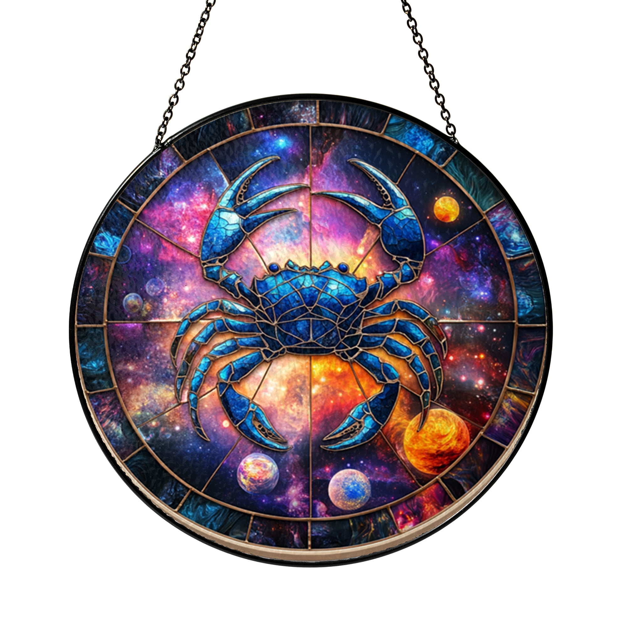 Cancer Stained Glass Zodiac Window Hanging – June Birthday Astrology ...