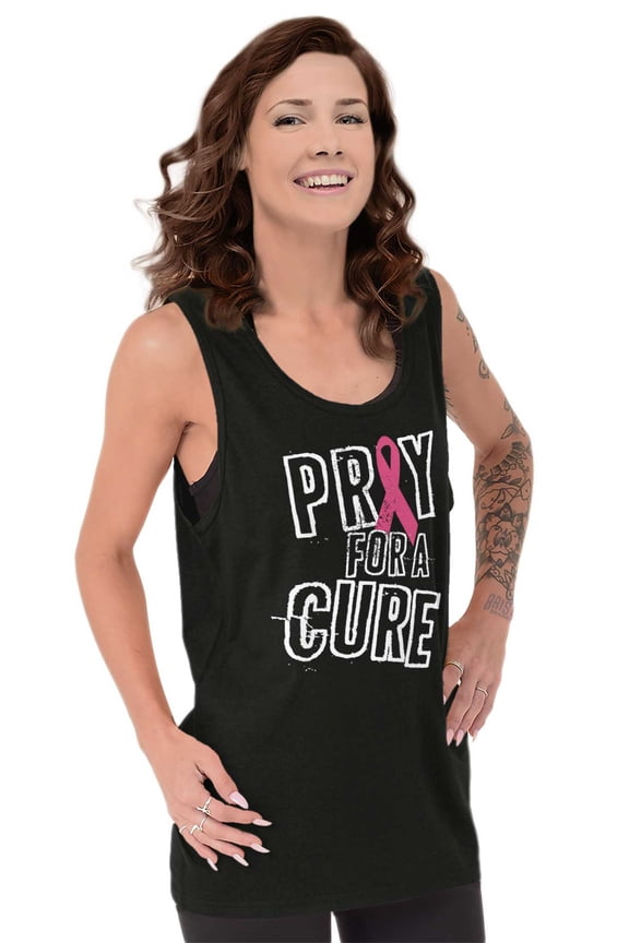 Cancer Sucks Breast Awareness Quote Tank Top Tee Shirt Women Brisco Brands S