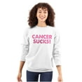thumbnail image 1 of Cancer Sucks Breast Awareness Quote Women Crewneck Sweatshirt Brisco Brands L, 1 of 6