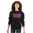 thumbnail image 1 of Cancer Sucks Breast Awareness Quote Women Crewneck Sweatshirt Brisco Brands S, 1 of 6