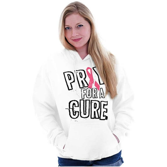 Cancer Sucks Breast Awareness Quote Women Plus Size Graphic Pullover Hoodie Brisco Brands 4X