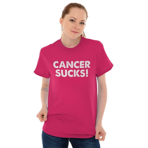 Cancer Sucks Breast Awareness Quote Women's Graphic T Shirt Tees Brisco Brands X