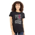 thumbnail image 1 of Cancer Sucks Breast Awareness Quote Womens Slim Fit Graphic Tee Brisco Brands M, 1 of 5