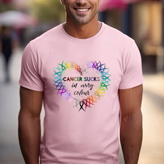 Cancer Sucks In Every Color T-shirt, Nobody Fights Alone, Cancer Fighter Shirt, Warrior T-shirts, Cancer Awareness T-shirt, Cancer Survivor.jpg