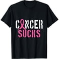 thumbnail image 1 of Cancer Sucks Pink Breast Cancer Ribbon T-Shirt, 1 of 4