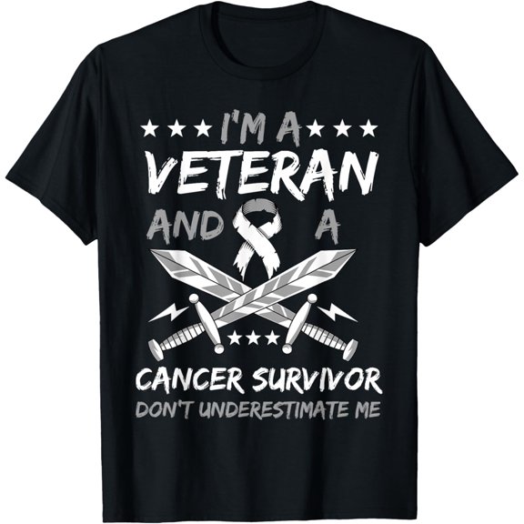 Cancer Survivor Veteran Chemotherapy Retired Soldier Warrior T-ShirtMen and women can wear, black T-shirts, gifts. Age: M,L，XL 2XL, 3XL, 89XL