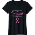 thumbnail image 1 of Cancer Survivor Women Gift Pink Ribbon Breast Cancer T-Shirt, 1 of 3