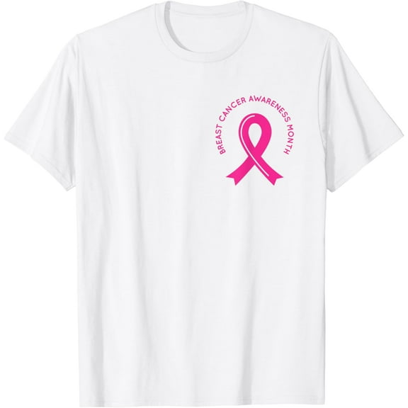 Cancer T-ShirtBreast Cancer Awareness Pink Ribbon Support Squad100% pure cotton white short-sleeved T-shirts for men and women