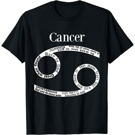 Cancer Traits Astrology Zodiac Sign Horoscope T-Shirt Black 3X-Large