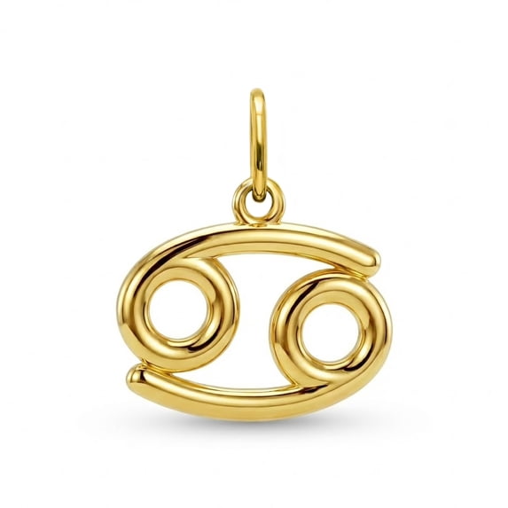 Cancer Zodiac Charm Pendant - 10 Karat Soild Gold - Astrology Pendant - Great For Gifts - Dainty Charm - Great For Layering