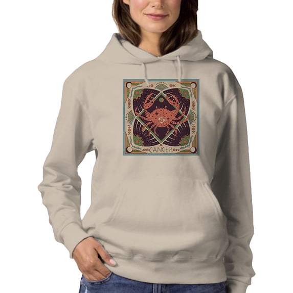 Cancer Zodiac Ethnic Style Hoodie Women -Image by Shutterstock, Female x-Large