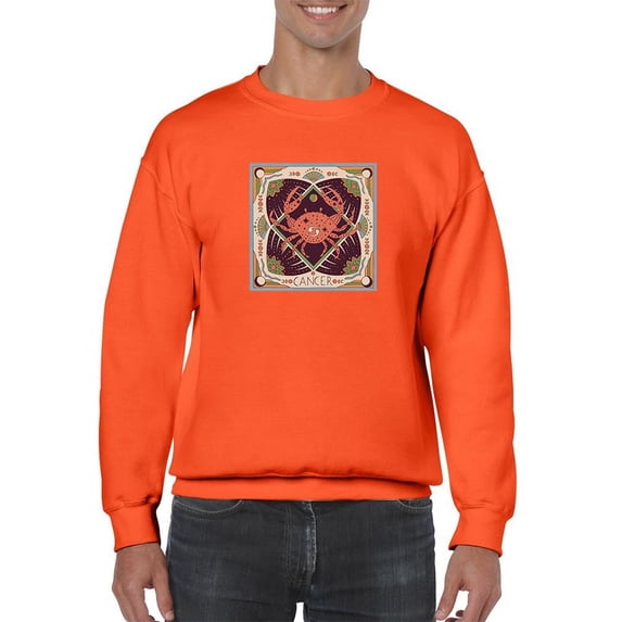 Cancer Zodiac Ethnic Style Sweatshirt Men -Image by Shutterstock, Male 4X-Large