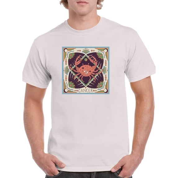 Cancer Zodiac Ethnic Style T-Shirt Men -Image by Shutterstock, Male 4X-Large