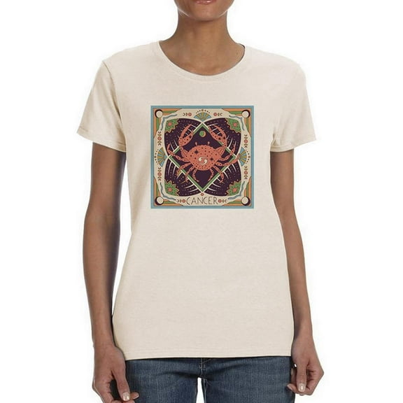 Cancer Zodiac Ethnic Style T-Shirt Women -Image by Shutterstock, Female 3X-Large