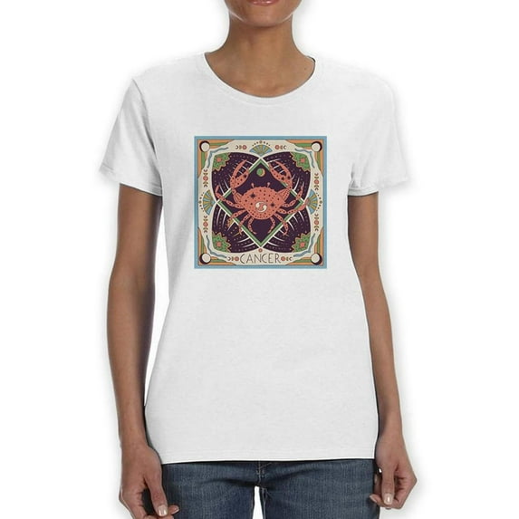 Cancer Zodiac Ethnic Style T-Shirt Women -Image by Shutterstock, Female XX-Large