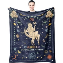 Cancer Zodiac Gifts for Women, Astrology Gifts for Women Blanket 50"x60", Gifts for Cancer Women, Cancer Birthday Gifts, Cancer Zodiac Sign Constellation Horoscope Gifts, Graduation Gift Ideas
