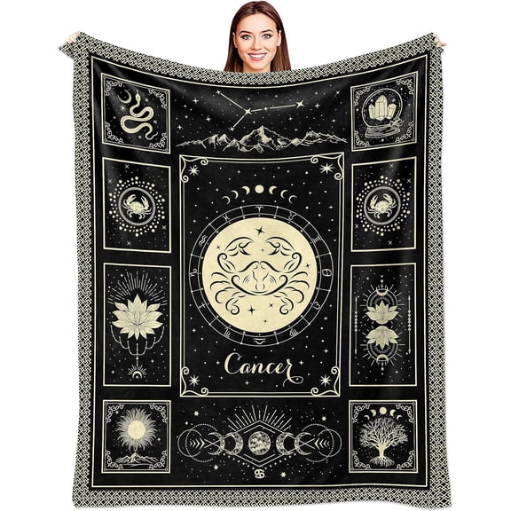 Cancer Zodiac Gifts for Women, Cancer Blankets 50/''''X 60, Cancer Constellation Blankets, Astrology Birthday Gift Sign Throw Blanket Dad/Mom/Daughter/Son