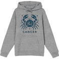 thumbnail image 1 of Cancer Zodiac Sign Adult Heather Gray Long Sleeve Hoodie-Small, 1 of 3