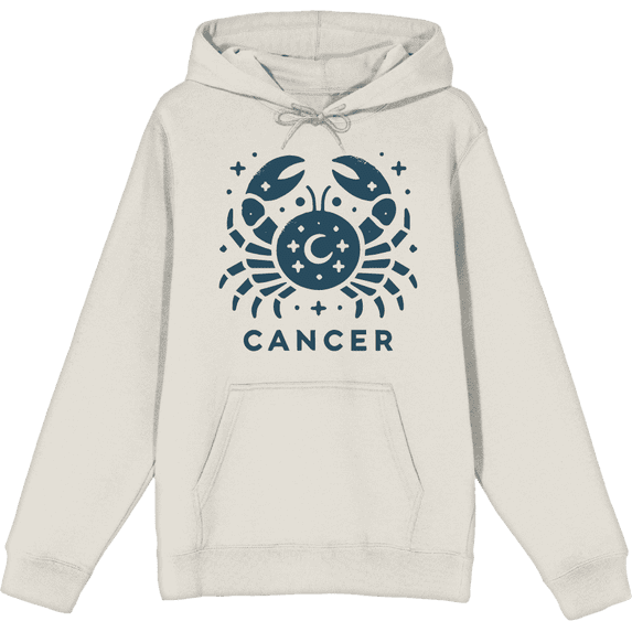 Cancer Zodiac Sign Adult Sand Long Sleeve Hoodie-3XL