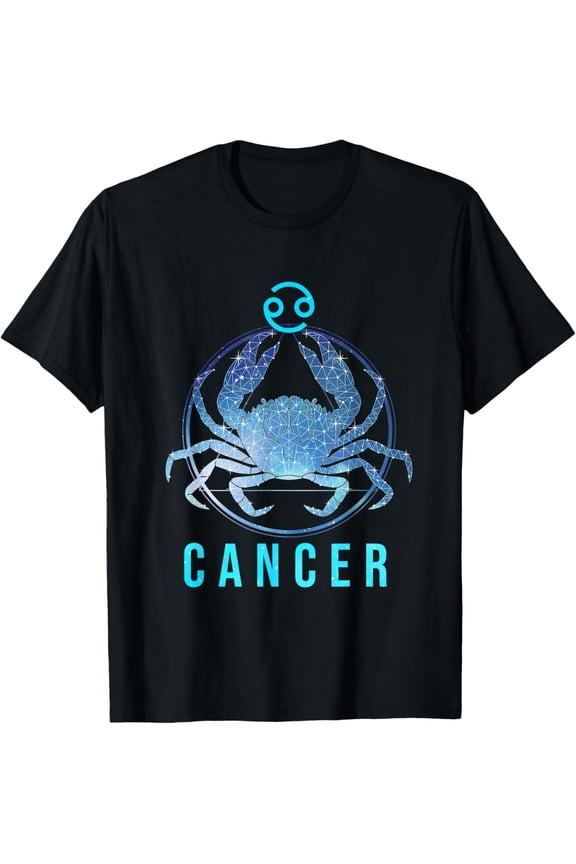Cancer Zodiac Sign Astrology Birthday Horoscope Lover T-ShirtMen and women, Black T-shirt, size: Extra large