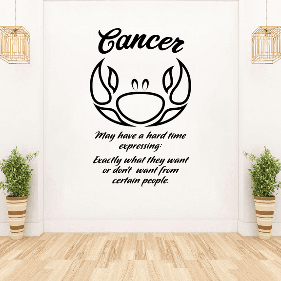 Cancer Zodiac Sign Cancer Horoscope Hard Time Expressing What They Want Cancer Water Sign Bedroom Wall Decal Quotes Sticker Kids Adults Girls Boys Room Bedroom Wall Decoration Size (30x22 inch)