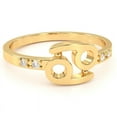thumbnail image 1 of Cancer Zodiac Sign Diamond Ring In Solid 14k Yellow Gold, 1 of 6