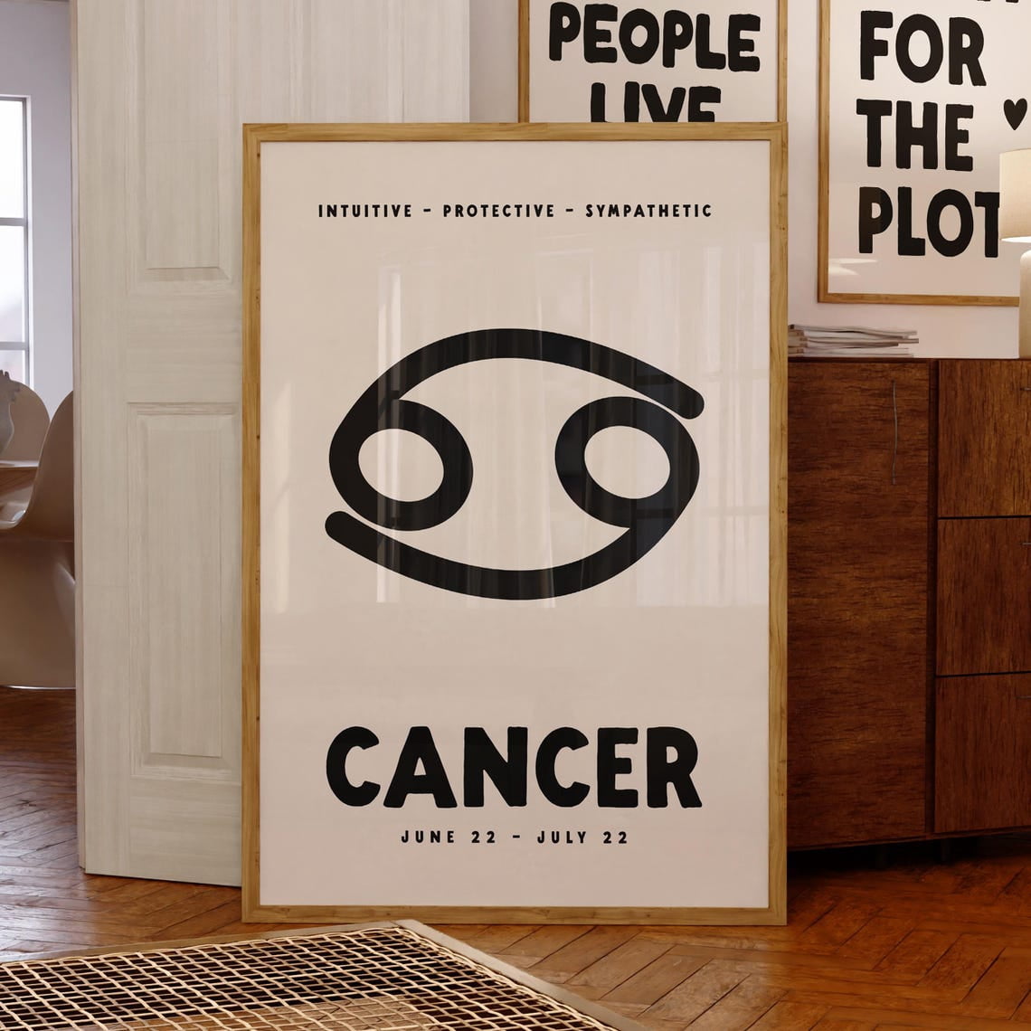Cancer Zodiac Trendy Horoscope Wall Art, Unframed Paper Print Size ...