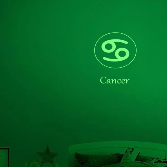 Cancer mythology Vinyl Decal Sticker Luminescent Neon Glow Lime Green Industrial Grade USA-Made Wall Bumper Window Zodiac Atlas Stars Kid Room 15" inch Large